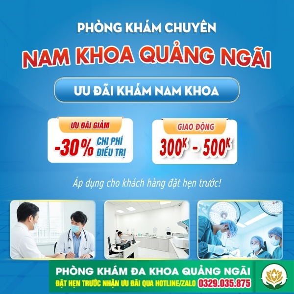 Gói khám Nam khoa ưu đãi tại phòng khám Đa khoa Quảng Ngãi