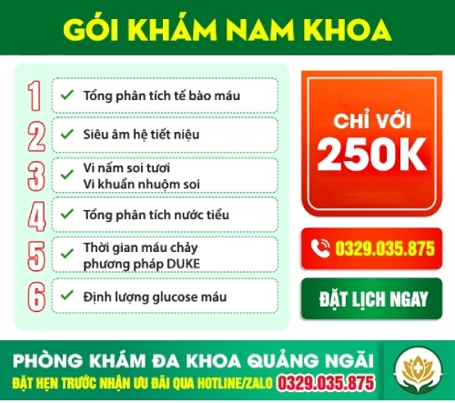 ưu đãi gói khám nam khoa 250k