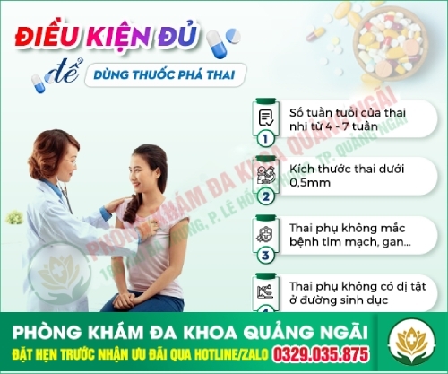 điều kiện phá thai bằng thuốc